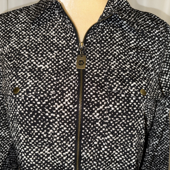 Michael Michael Kors Black Polkadot Zipped Blouse Size S - Picture 3 of 11